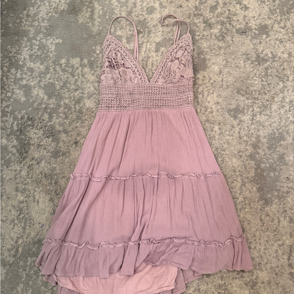 Crochet top spaghetti strap dress